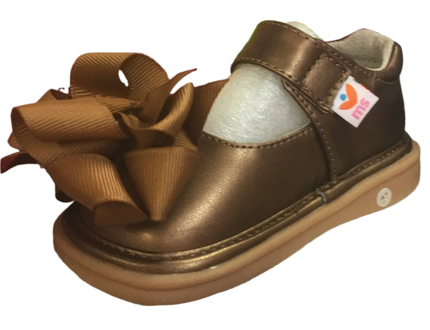 Mooshu Trainers Squeakers Bronze Bow