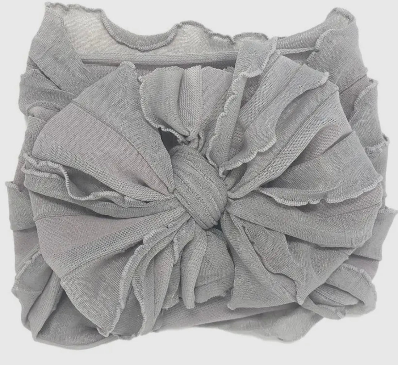 In Awe Ruffle Headband Sterling Grey