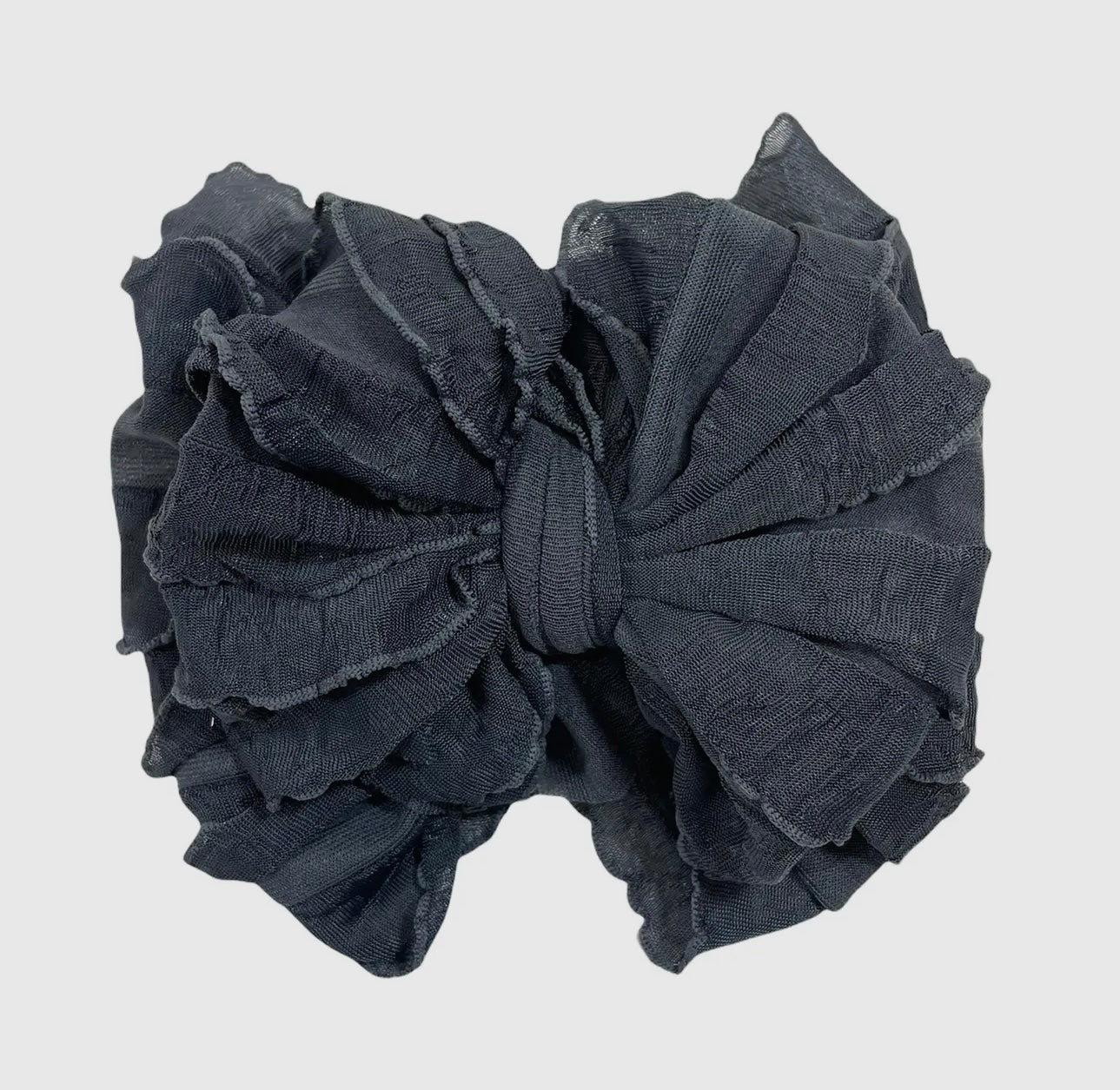 In Awe Ruffle Headband Dark Grey