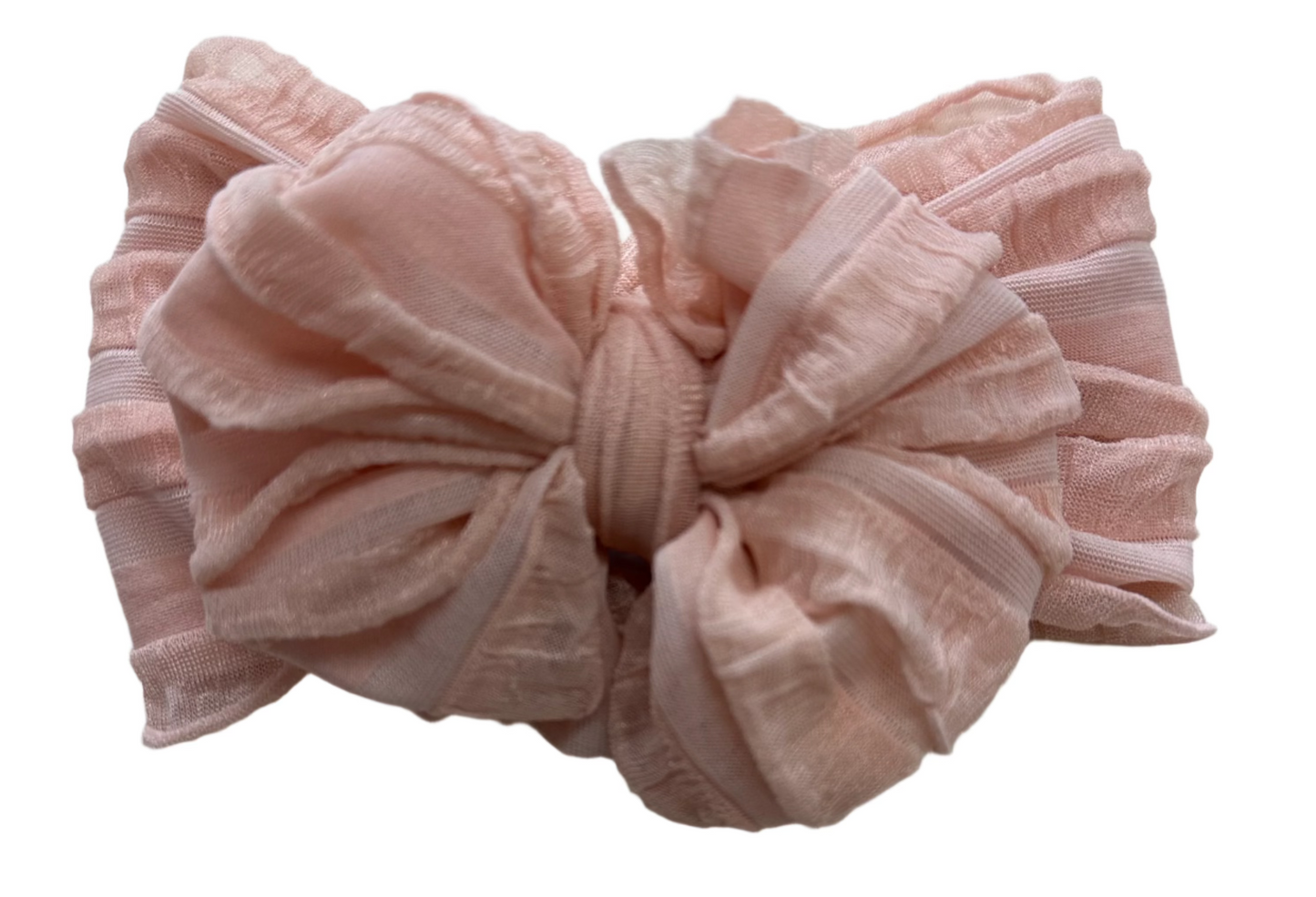 In Awe Ruffle Headband Peach Blush