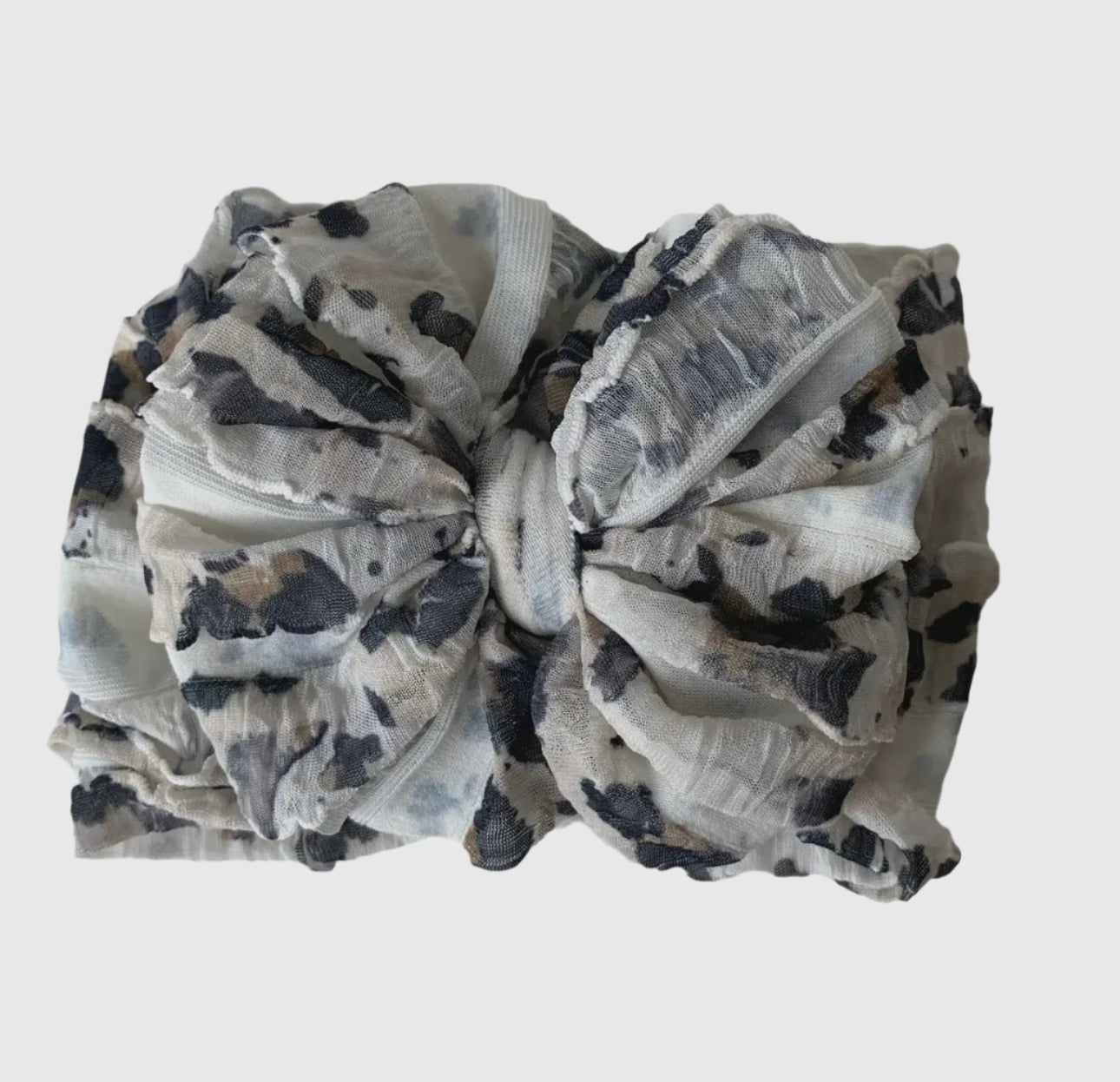In Awe Ruffle Headband Leopard-White