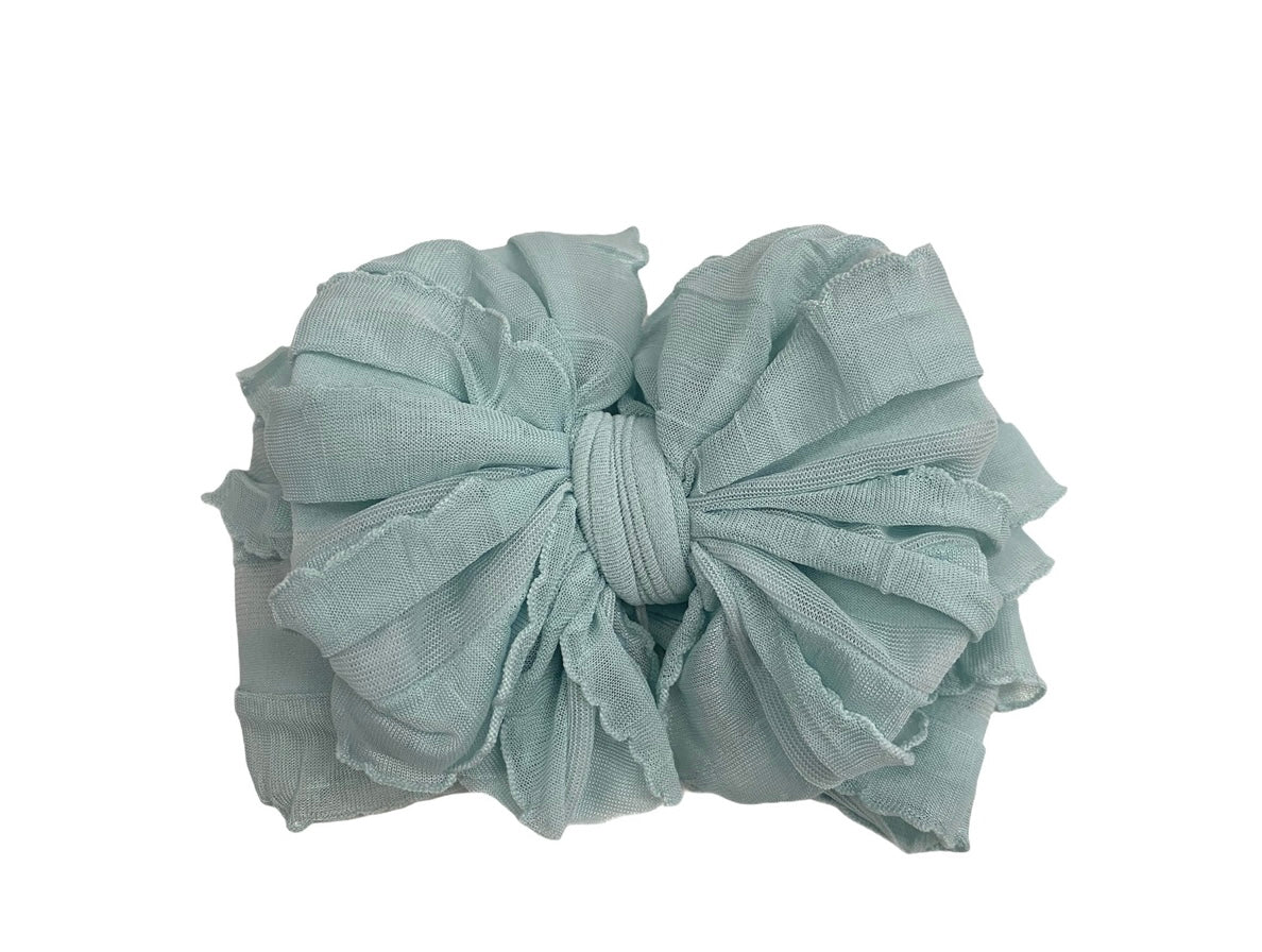 In Awe Ruffle Headband Seafoam