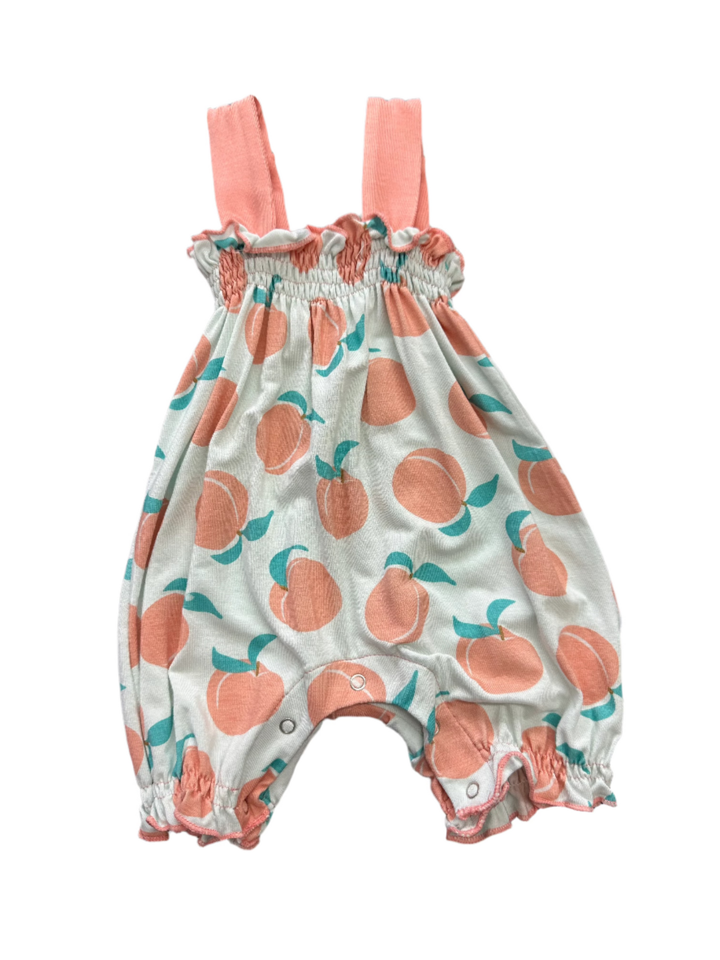 Kickee Pants Gathered Romper Fresh Air Peaches