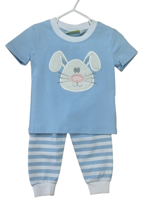 Be Mine 2pc Blue/White Bunny Pajama Set