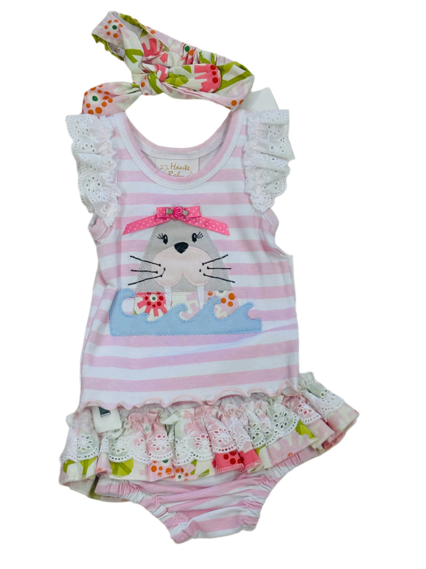 Haute Baby 2pc Diaper set Ahoy Girl