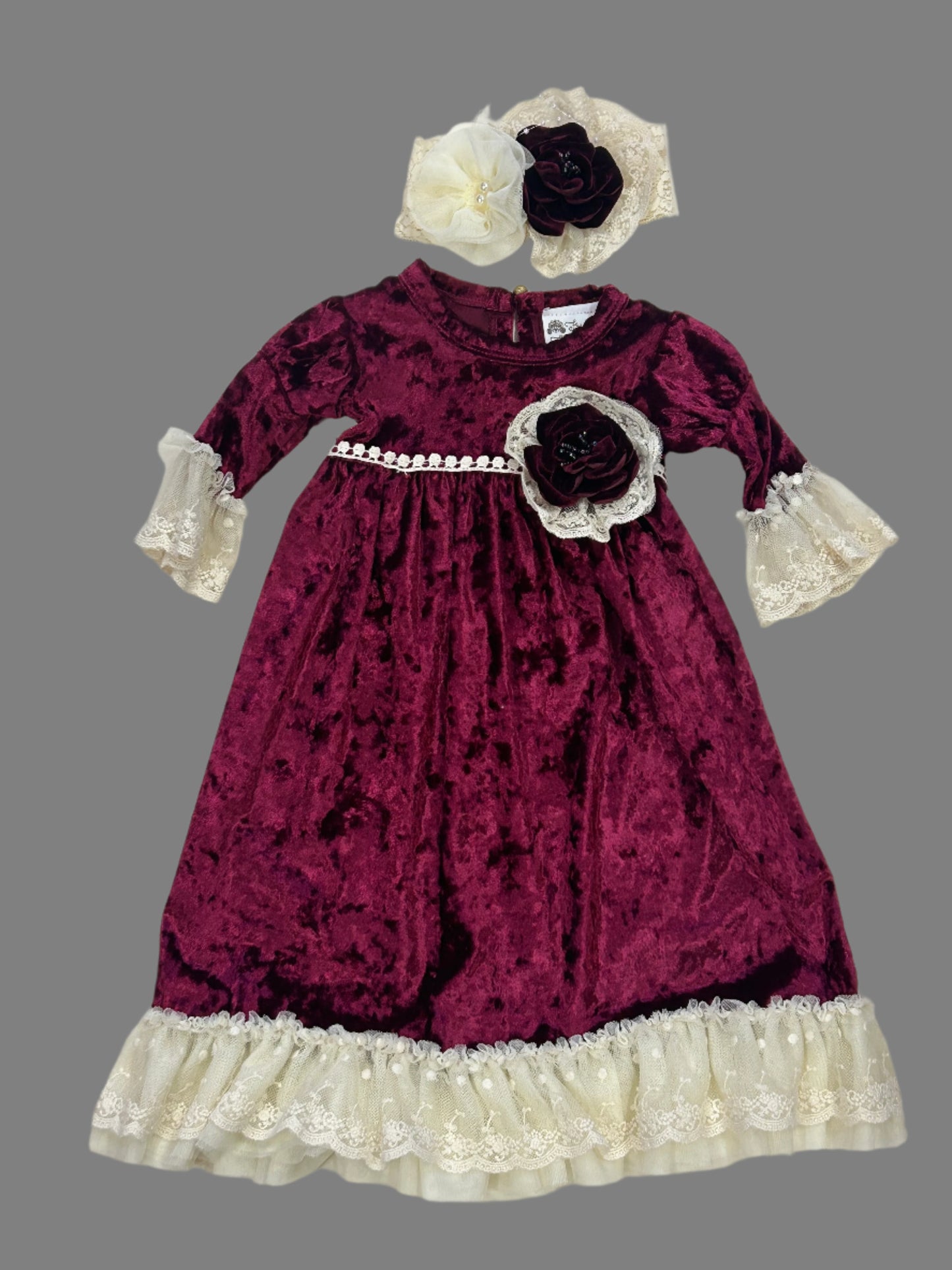 Frilly Frocks Red Velvet Gown Victoria
