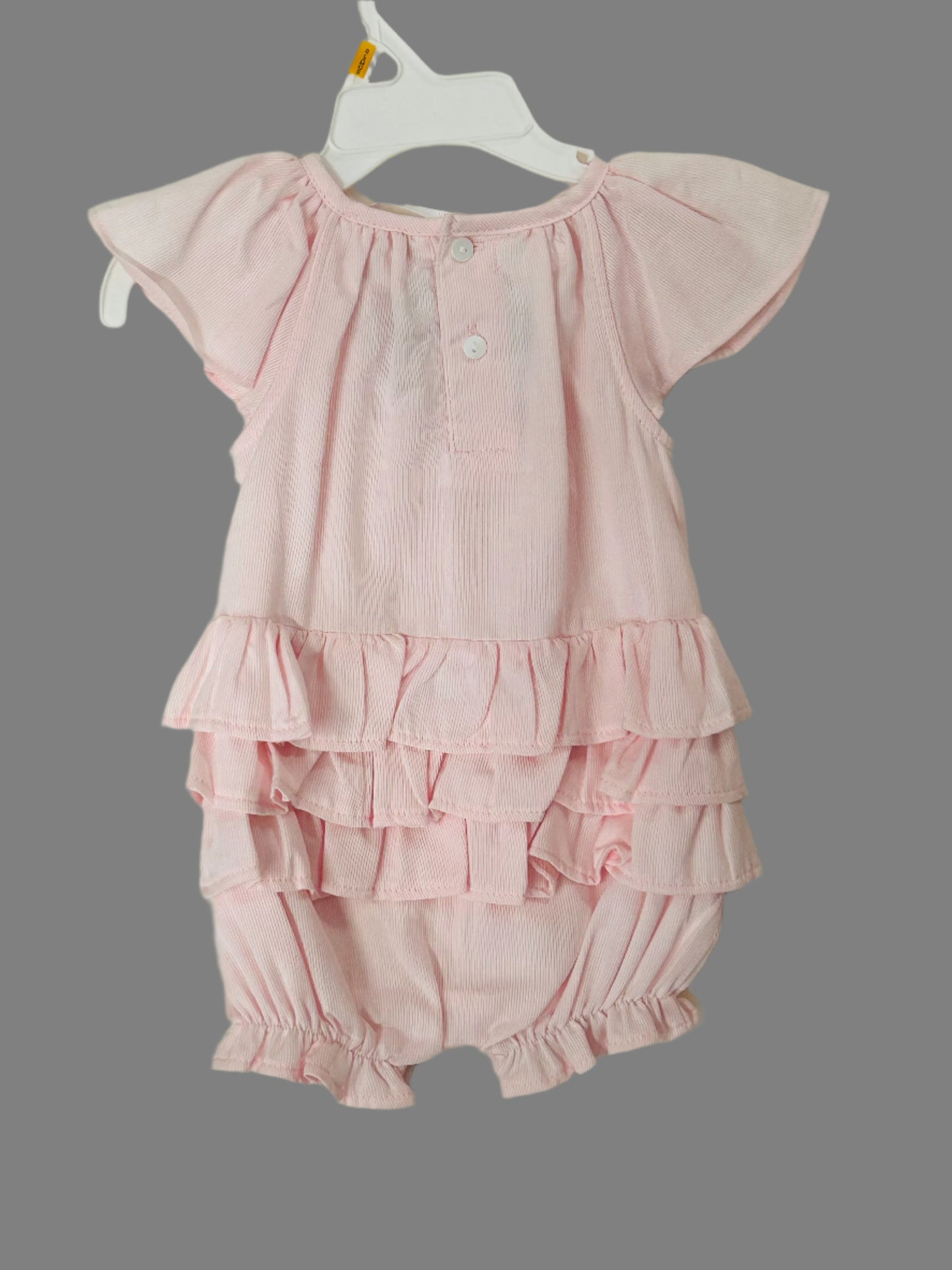 Mudpie Faille Light Pink Bubble Romper