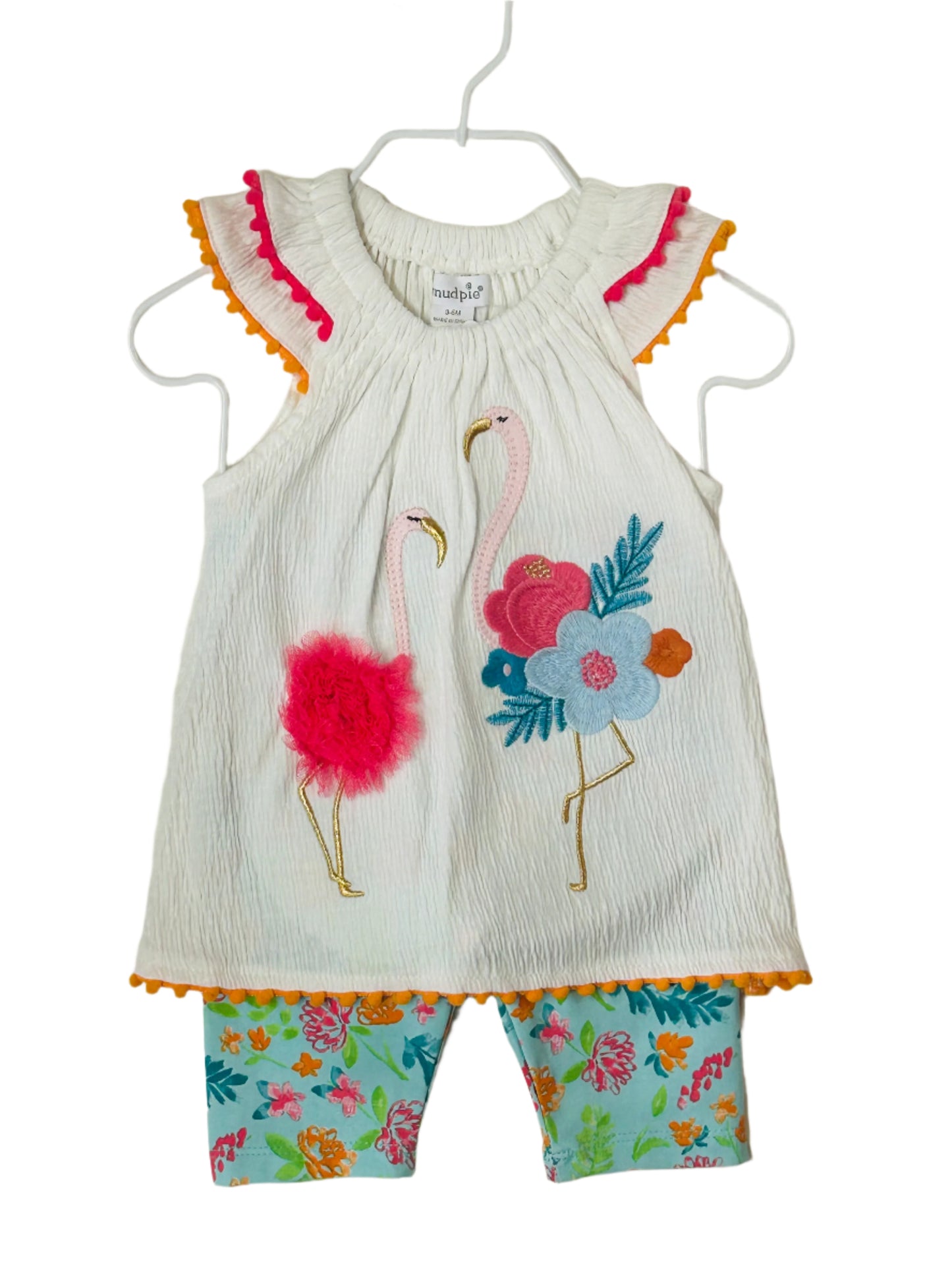 Mudpie 2pc Flamingo Tunic & Capri Set