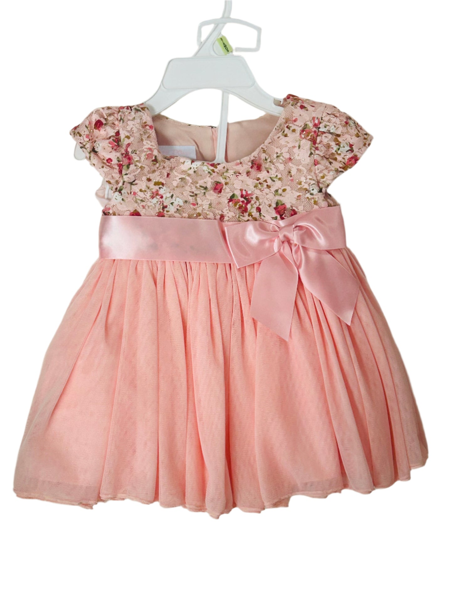 Bonnie Baby Pink/Peach Floral Dress w/Bloomers 9872