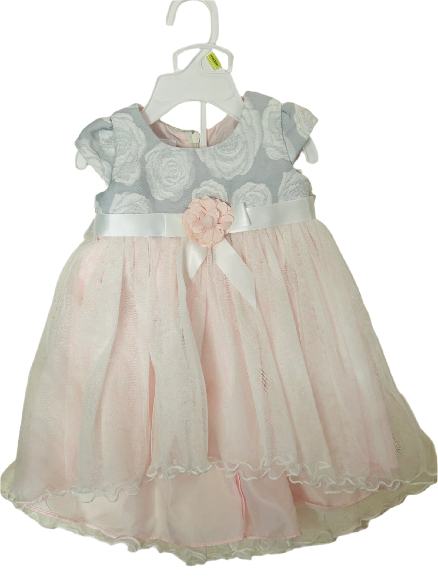 Bonnie Baby Pink/Grey Dress w/Bloomer 9181/9176