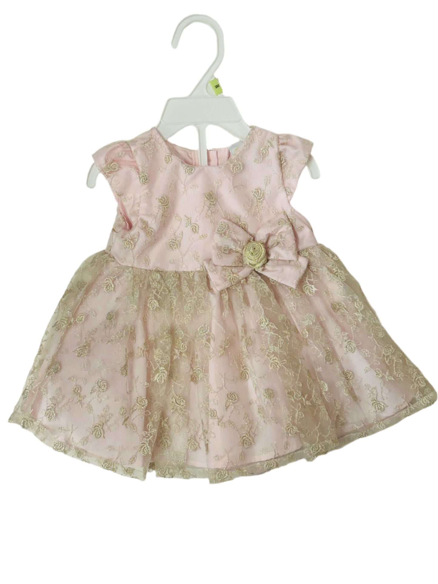 Little Me Light Pink/Lace Overlay Woven Dress w/Bloomer