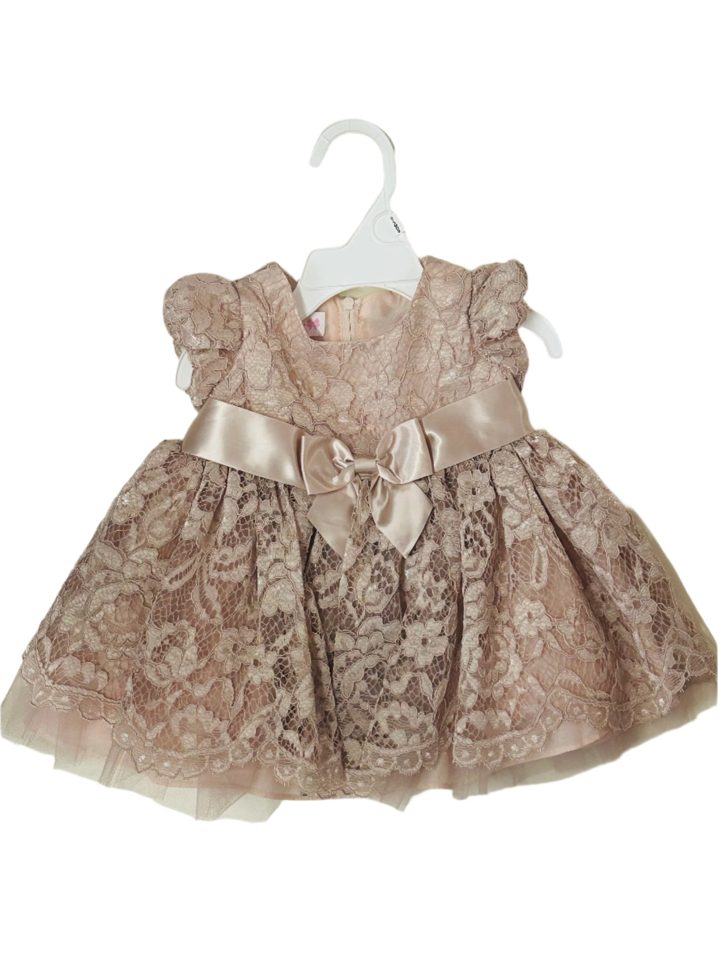 Bonnie Baby 2pc Bloomer set Taupe Lace Dress 10525