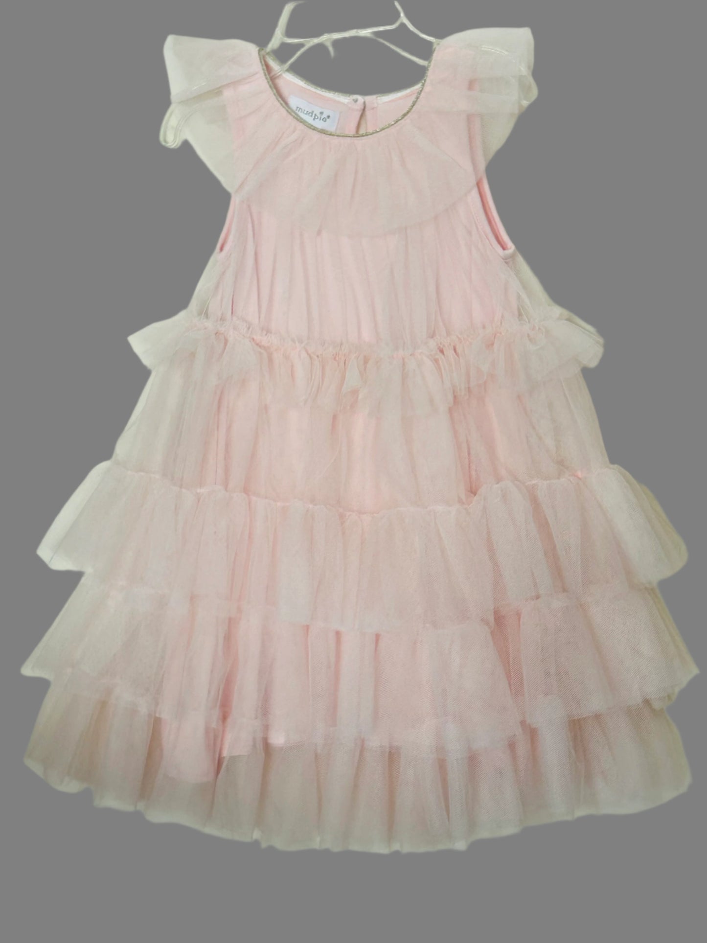 Mudpie Light Pink Mesh Tiered dress