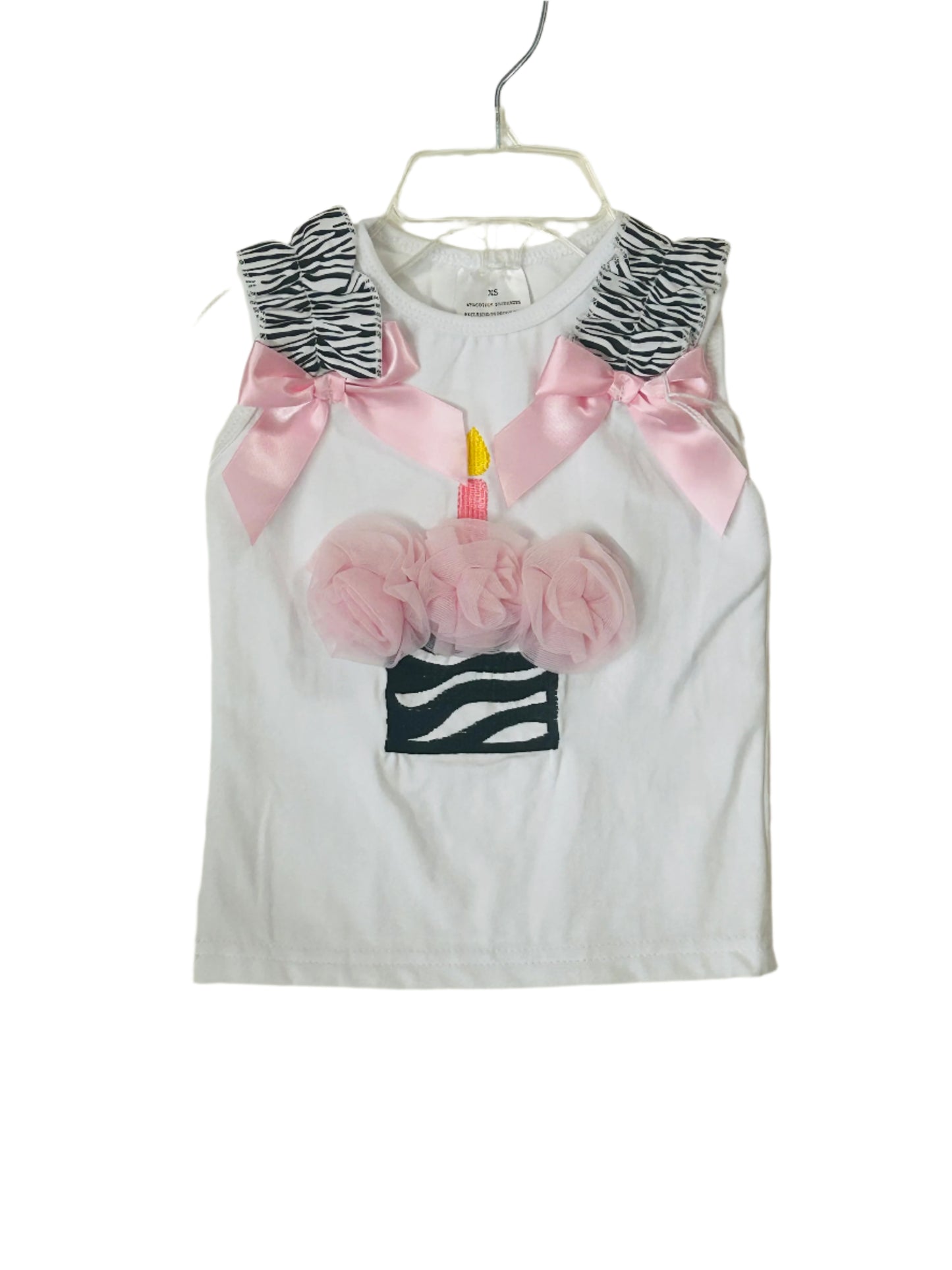 Pink/Zebra Tank w/Cupcake