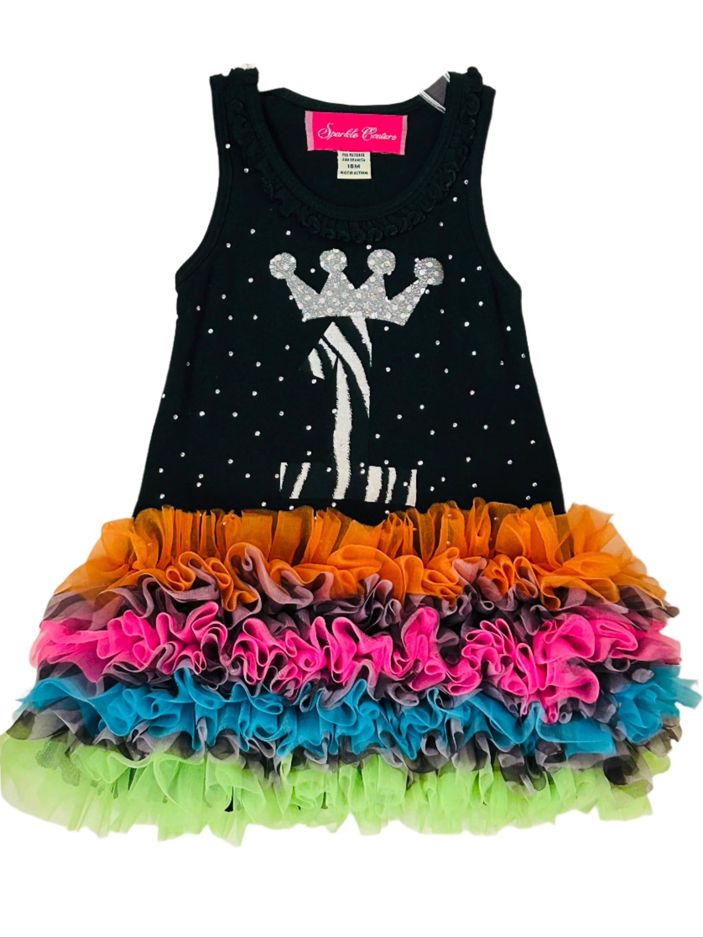 Sparkle Couture 1 Zebra Ruffle Dress