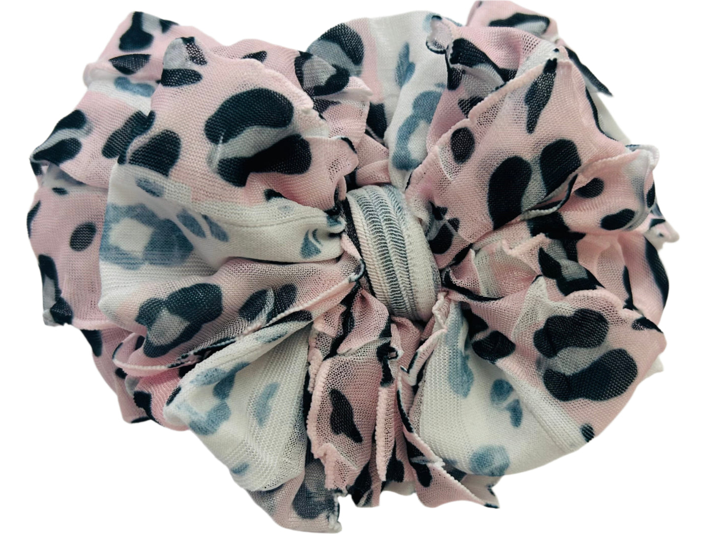 In Awe Ruffle Headband Leopard Pink