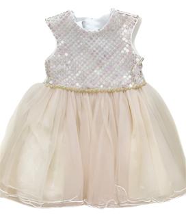 Bonnie Jean Iris & Ivy Blush Sequin Mesh Dress 10163