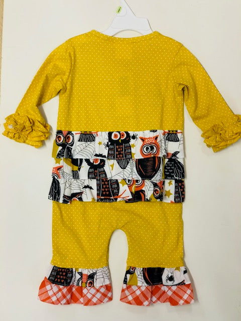 Natalie Grant Romper Golden Dot w/ Witches Hat Applique