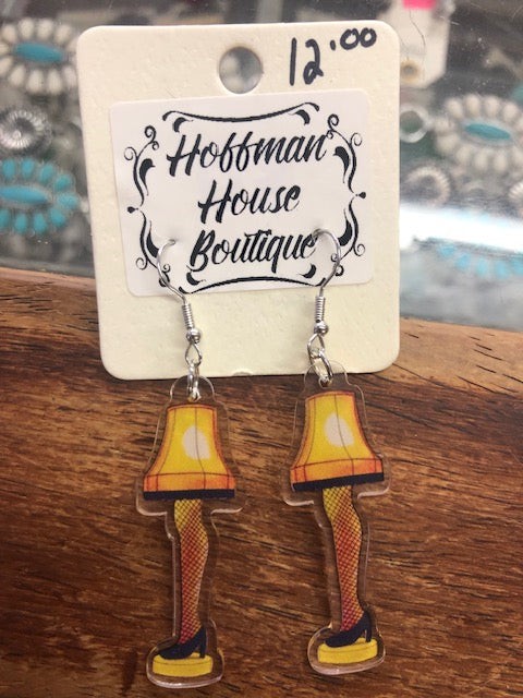 Leg lamp earrings