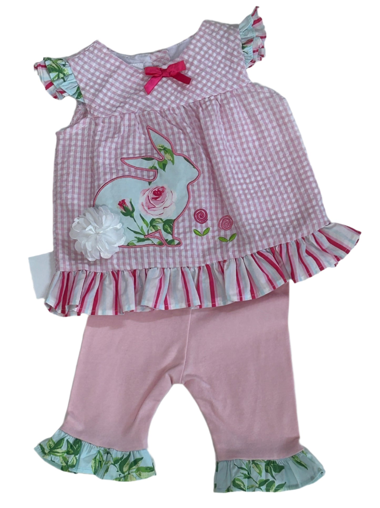 Bonnie Baby Pink Gingham Bunny 2pc R09021