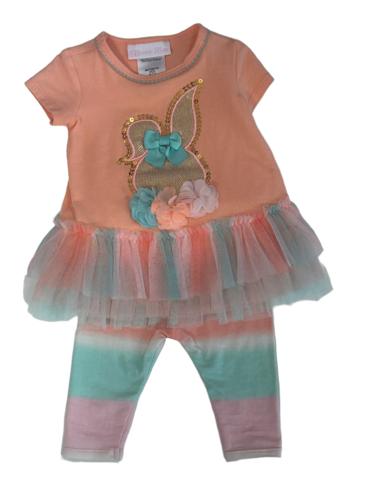 Bonnie Baby Peach/Blue Bunny 2pc R07396, R17396