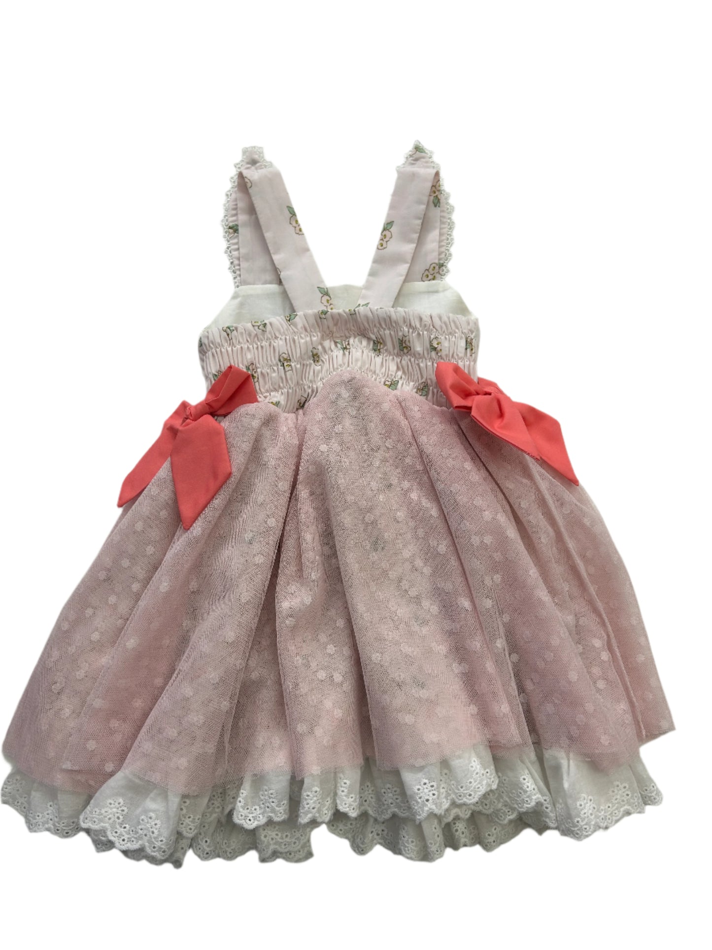 Be Girl Betty Dress Peach/White Bunny