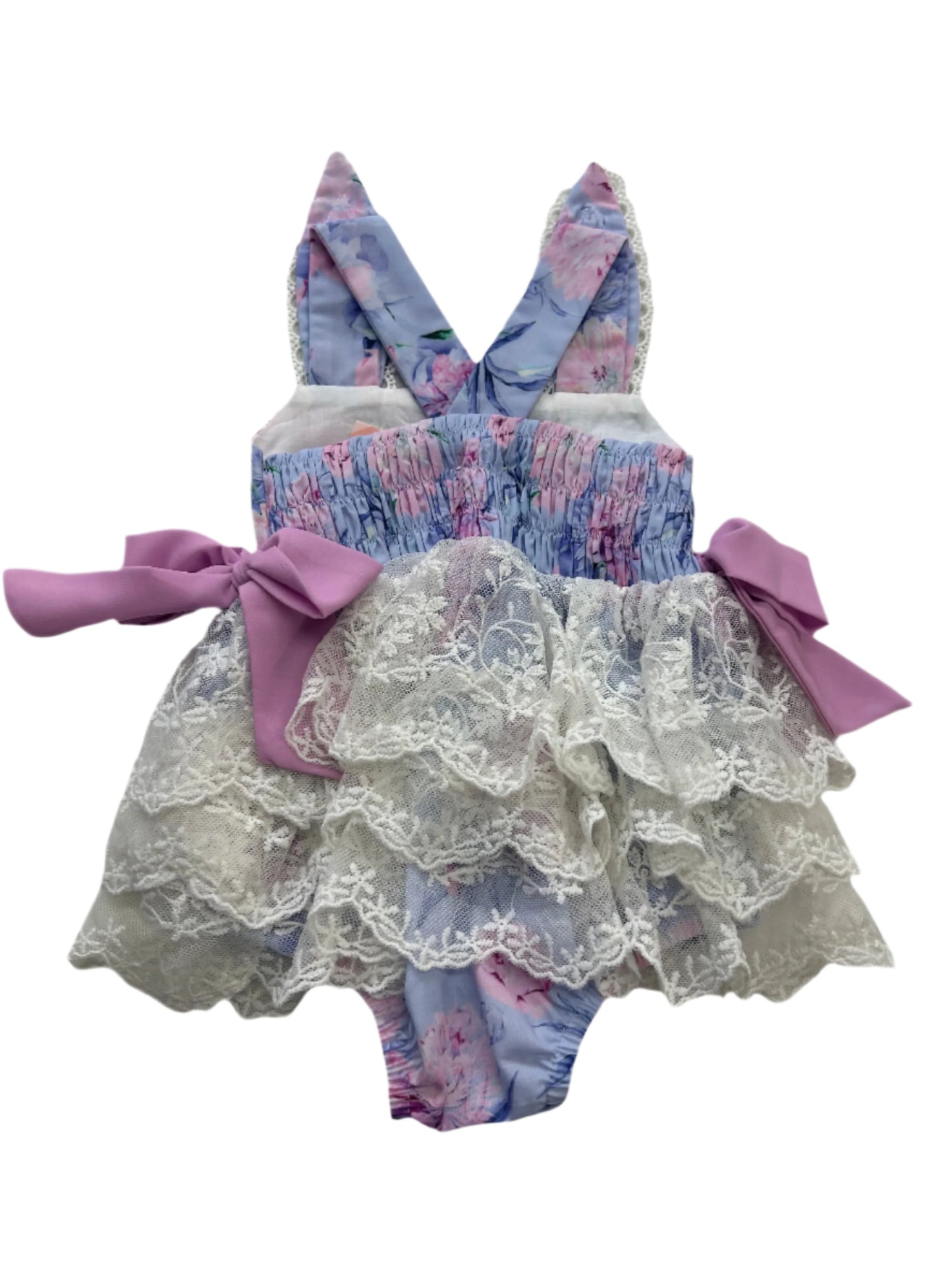 Be Girl Valencia Bubble Romper Purple/Blue Bunny