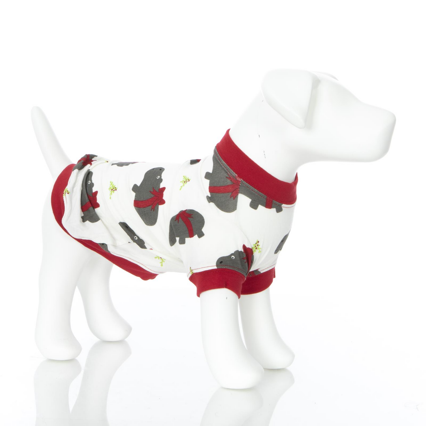 Kickee Pants Dog Tee Natural Christmas Hippo