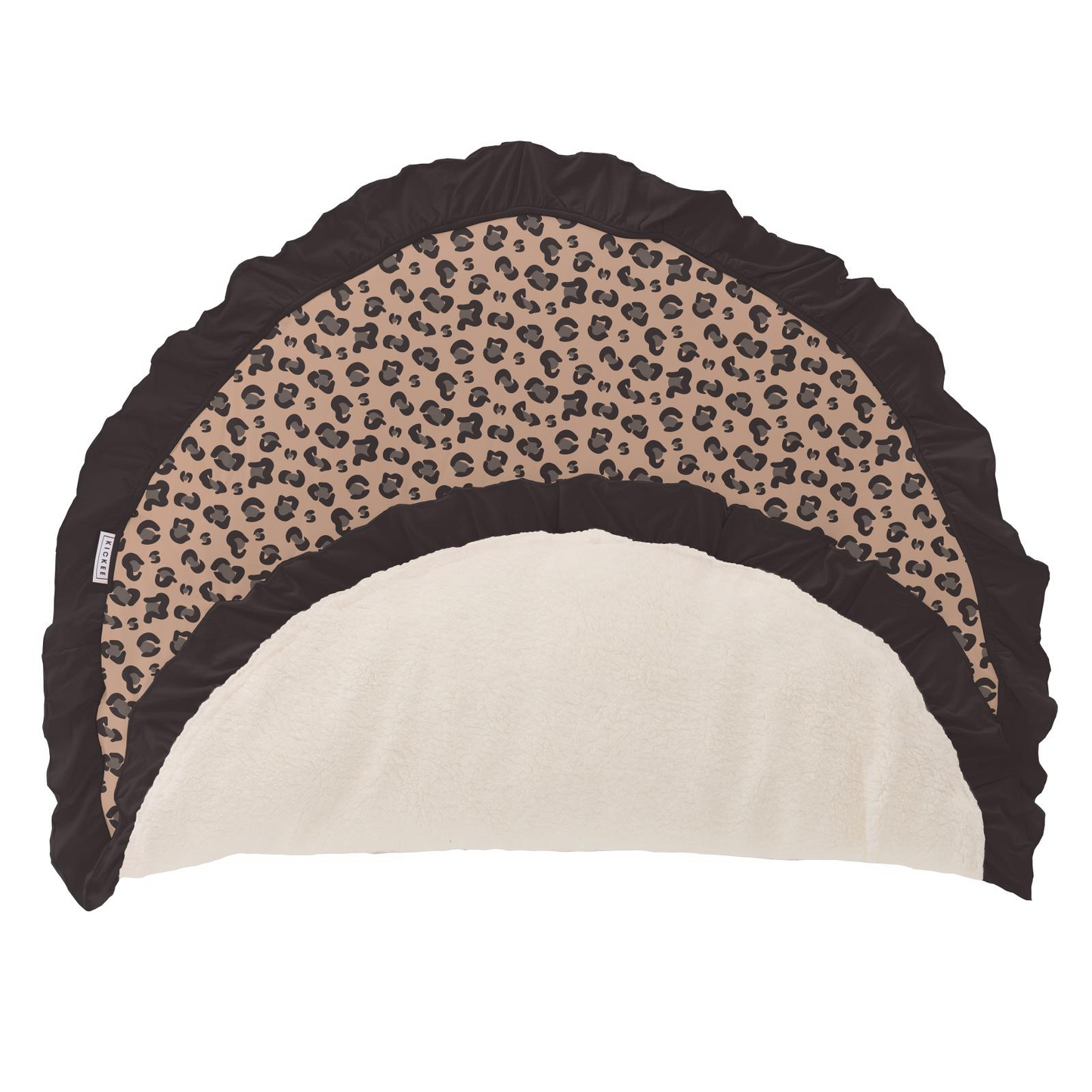 Kickee Pants Sherpa Lined Ruffle Fluffle Playmat Suede Cheetah Print