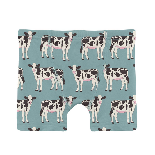 Kickee Pants Boy Boxer Brief Jade Cows