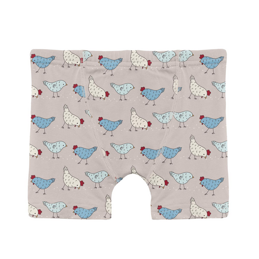 Kickee Pants Boy Boxer Brief Latte Chickens