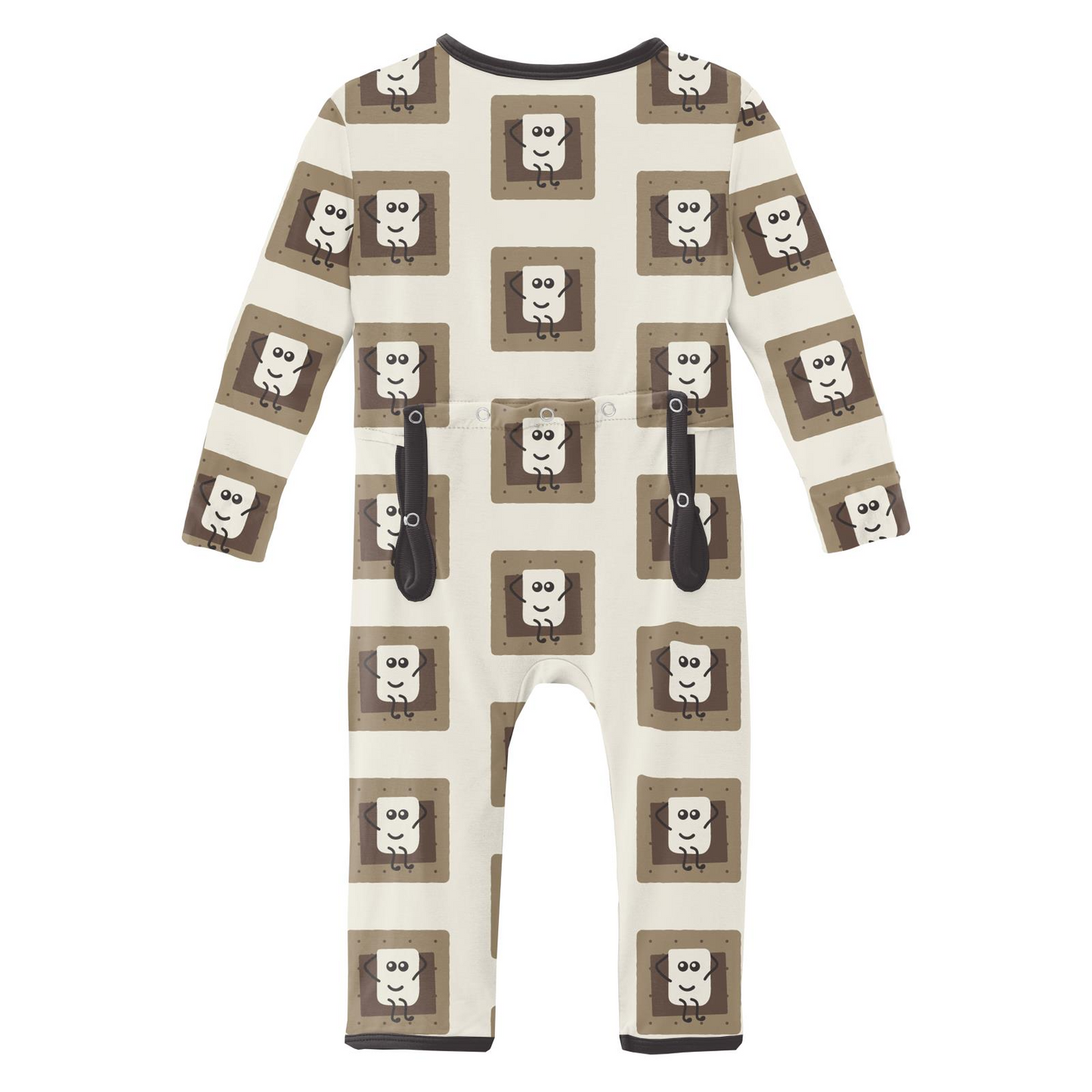 Kickee Pants Coverall w/2way zipper Natural Smores