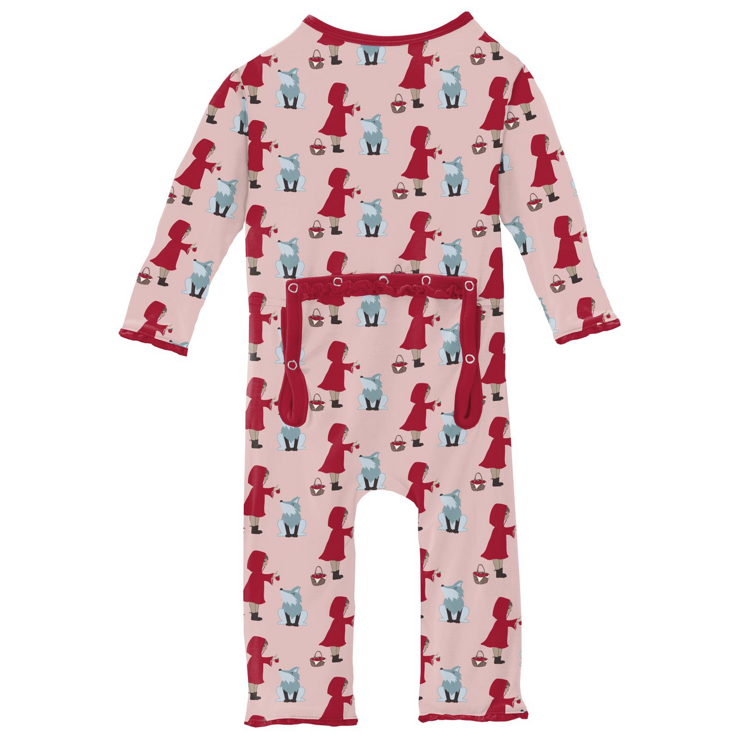 Kickee Pants Girl Muffin Ruffle Coverall w/2way zipper Baby Rose Little Red Let's Be Friends