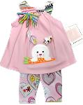 Bonnie Baby 2pc Pink Shirt w/Rabbit Applique w/Carrot