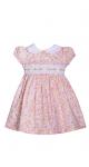 Bonnie Jean Peter Pan Smocking Pink Flower Dress 10895