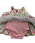 Bonnie Jean Romper Dress Pink Stripe Lime Green Seersucker Ruffle 7959