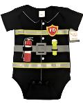 Ellie Jackson Black Diaper Shirt w/ Fireman Print