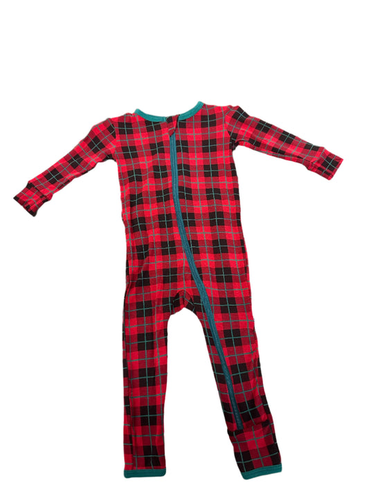 Kickee Pants Coverall w/zip Plaid