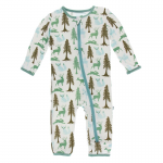Kickee Pants Boy Coverall w/Zipper Natural Woodland Holiday
