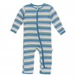 Kickee Pants Boy Coverall w/ Zipper Oceanography Stripe
