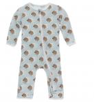 Kickee Pants Boy Coverall w/ Zipper Spring Sky Diictodon