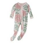 Kickee Pants Girl Ruffle Footie w/Zipper Fresh Air Florist