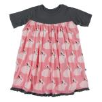 Kickee Pants S/S Swing Dress Strawberry Forest Rabbit
