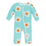 Kickee Pants Boy Coverall w/Zipper Iceberg Eggs