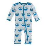 Kickee Pants Boy Coverall w/ Zipper Illusion Blue Ramen