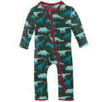 Kickee Pants Boy Coverall w/Zipper Santa Dinos