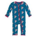 Kickee Pants Boy Coverall w/Zipper Seaport Pizza Slices