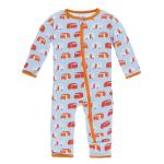 Kickee Pants Boy Coverall w/ Zipper Pond Camper