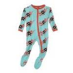 Kickee Pants Boy Footie w/Zipper Summer Sky Soccer
