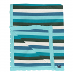 Kickee Pants Stroller Blanket Knitted Ice Multistripe